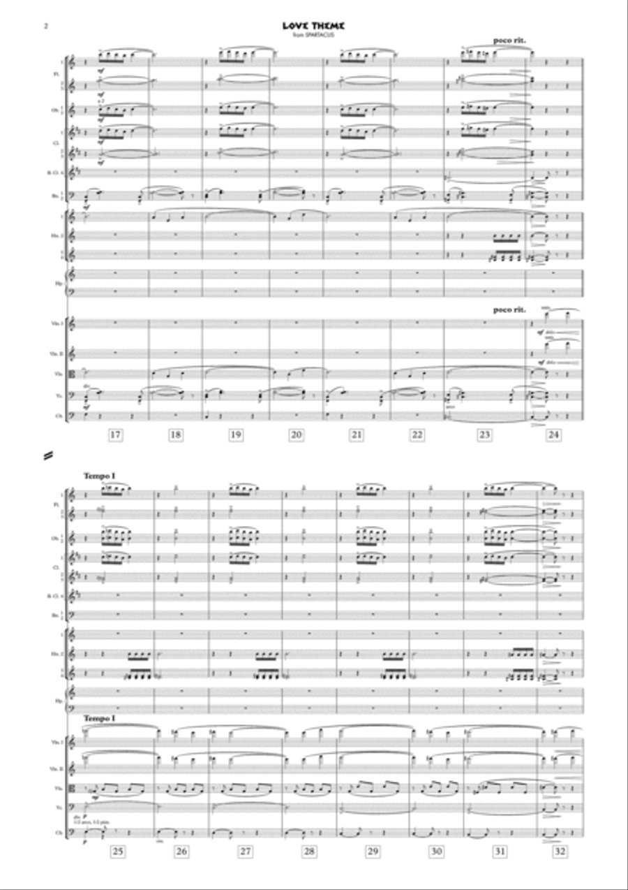 Spartacus - Love Theme - Score Only