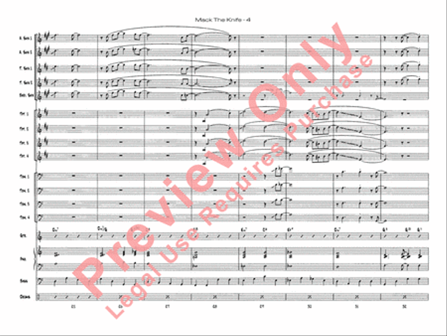 Mack the Knife (from The Threepenny Opera) Jazz Ensemble scores gallery preview page 6