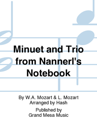 Book cover for Minuet and Trio from Nannerl's Notebook