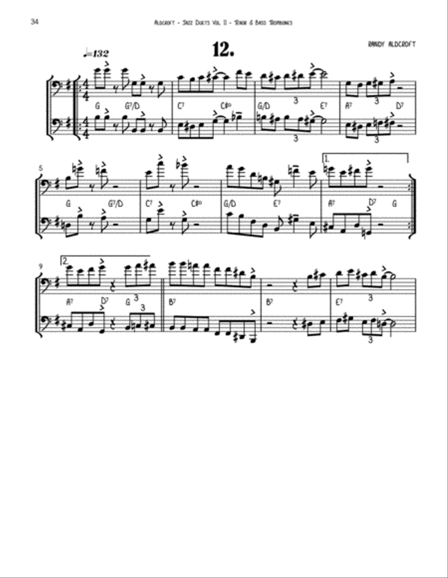 Famous Jazz Duets for Tenor and Bass Trombone Volume 2 Trombone Duet scores gallery preview page 6