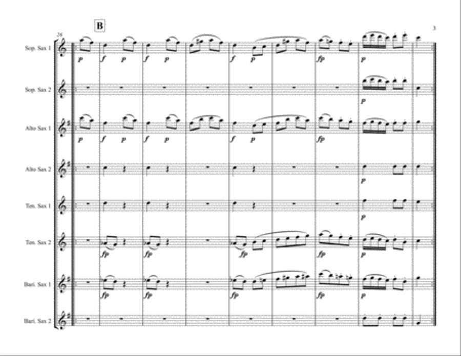 Serenade for Winds, K. 361 for Saxophone Ensemble Woodwind Quartet scores gallery preview page 5