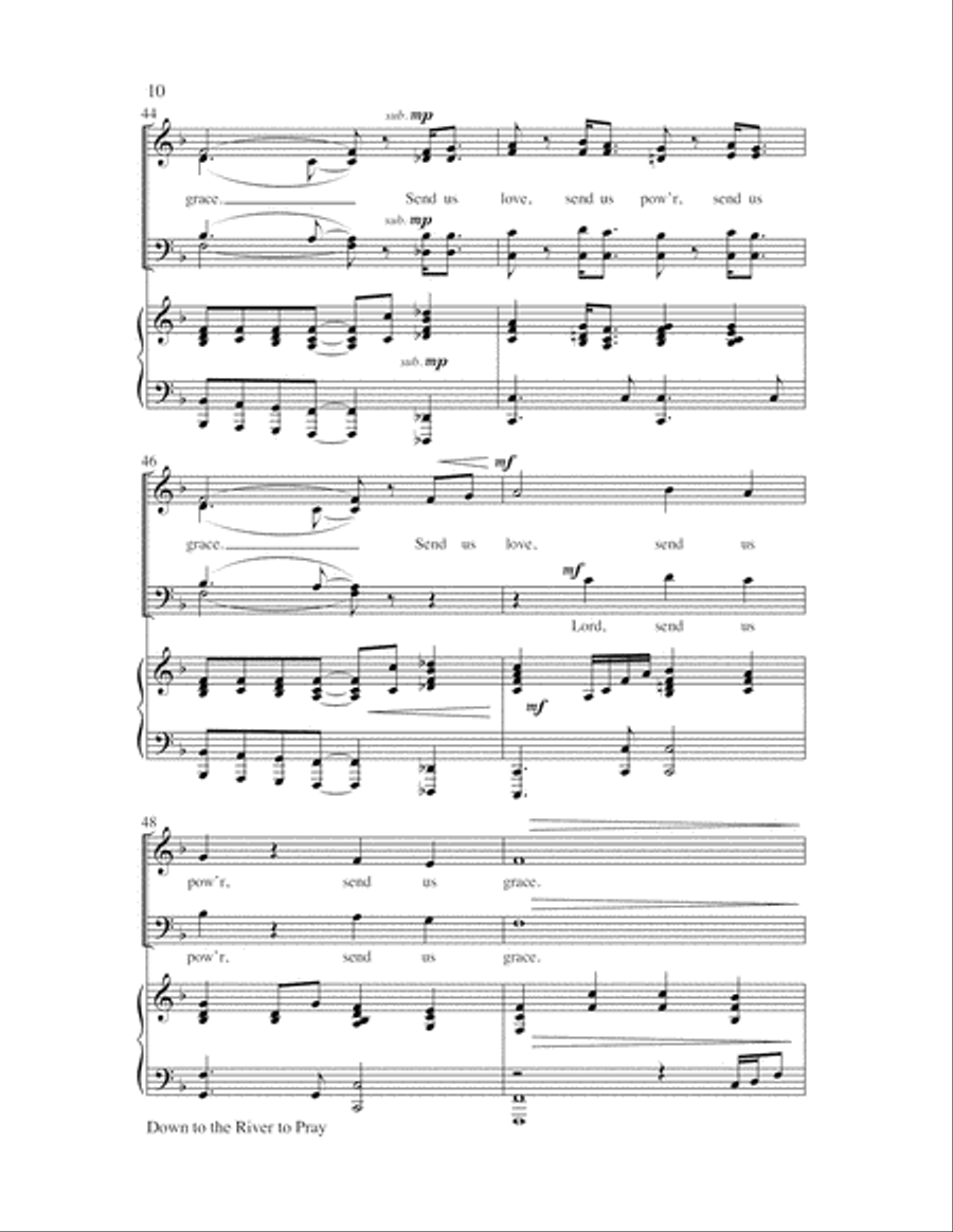 Down to the River to Pray with Lord, Listen to Your 4-Part scores gallery preview page 10