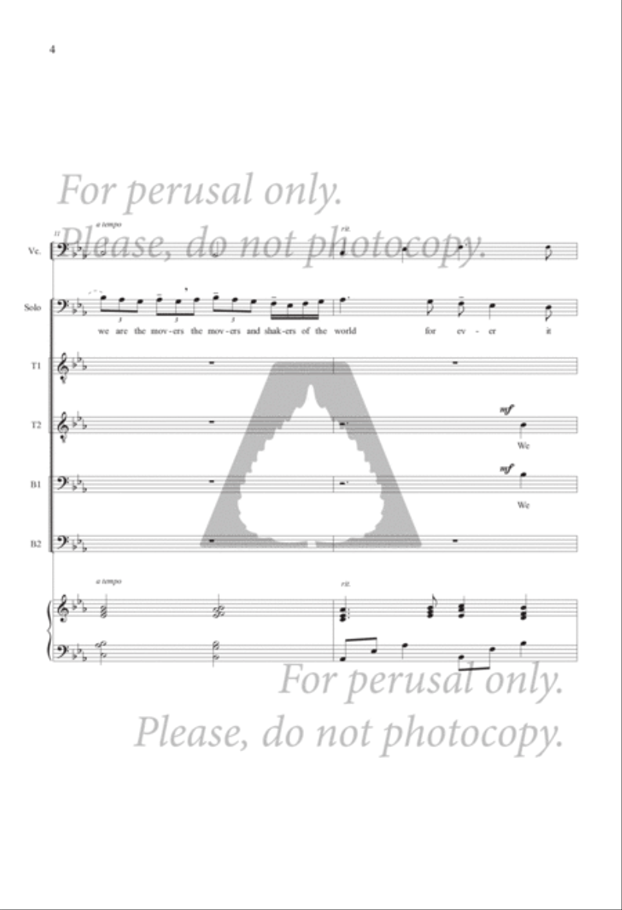 Music Makers, Dreamers of Dreams TTBB scores gallery preview page 4
