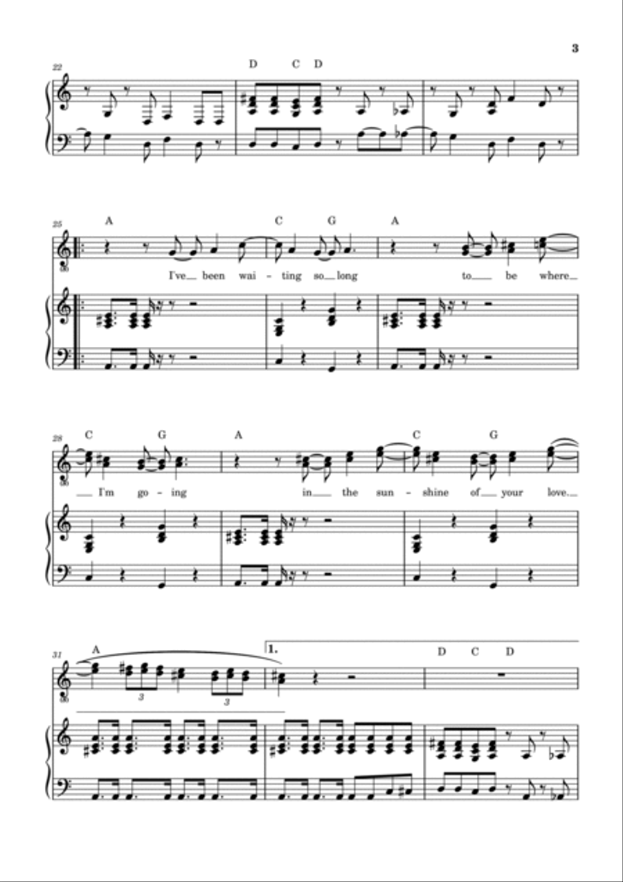 Sunshine Of Your Love Sunshine Of Your Love Piano, Vocal, Guitar scores gallery preview page 4