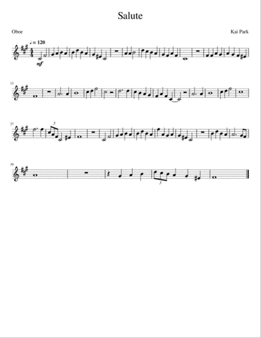 Salute Salute Oboe Solo scores gallery preview page 1
