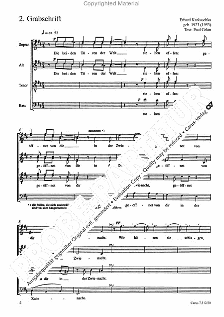 Variation mit Celan-Gedichten III 4-Part scores gallery preview page 5