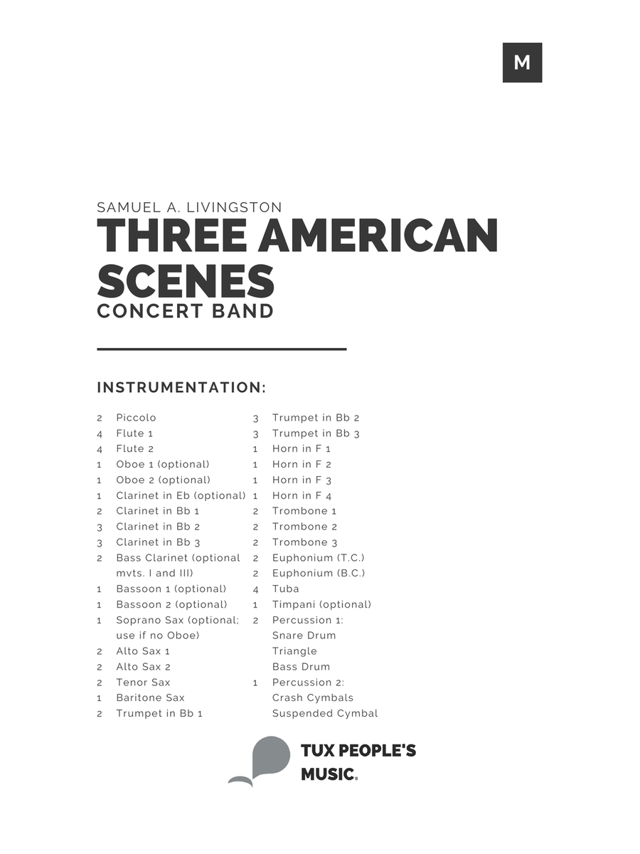 Three American Scenes Three American Scenes Concert Band scores gallery preview page 2