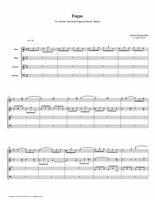 Fugue 18 from Well-Tempered Clavier, Book 2 (Woodwind Quartet)