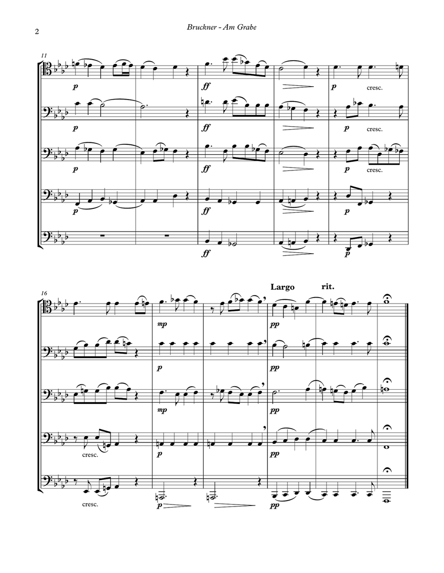 Am Grabe (At the Grave) for 4-part Trombone Ensemble Choir 4-Part scores gallery preview page 2