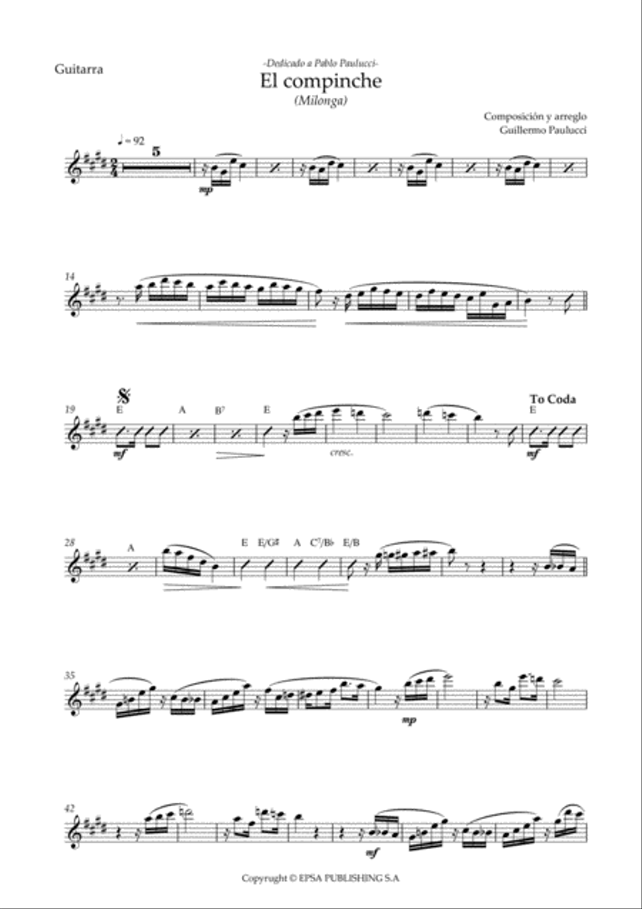 El compinche (milonga) String Duet scores gallery preview page 6