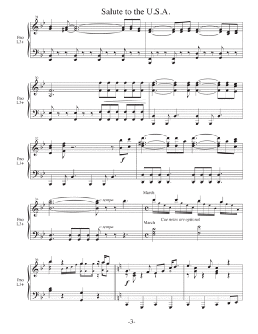 Salute to the U.S.A. - Medley (2 for 1 PIANO Arrangements) Piano Solo scores gallery preview page 4