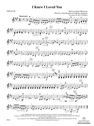 I Knew I Loved You: 3rd Violin (Viola [TC])
