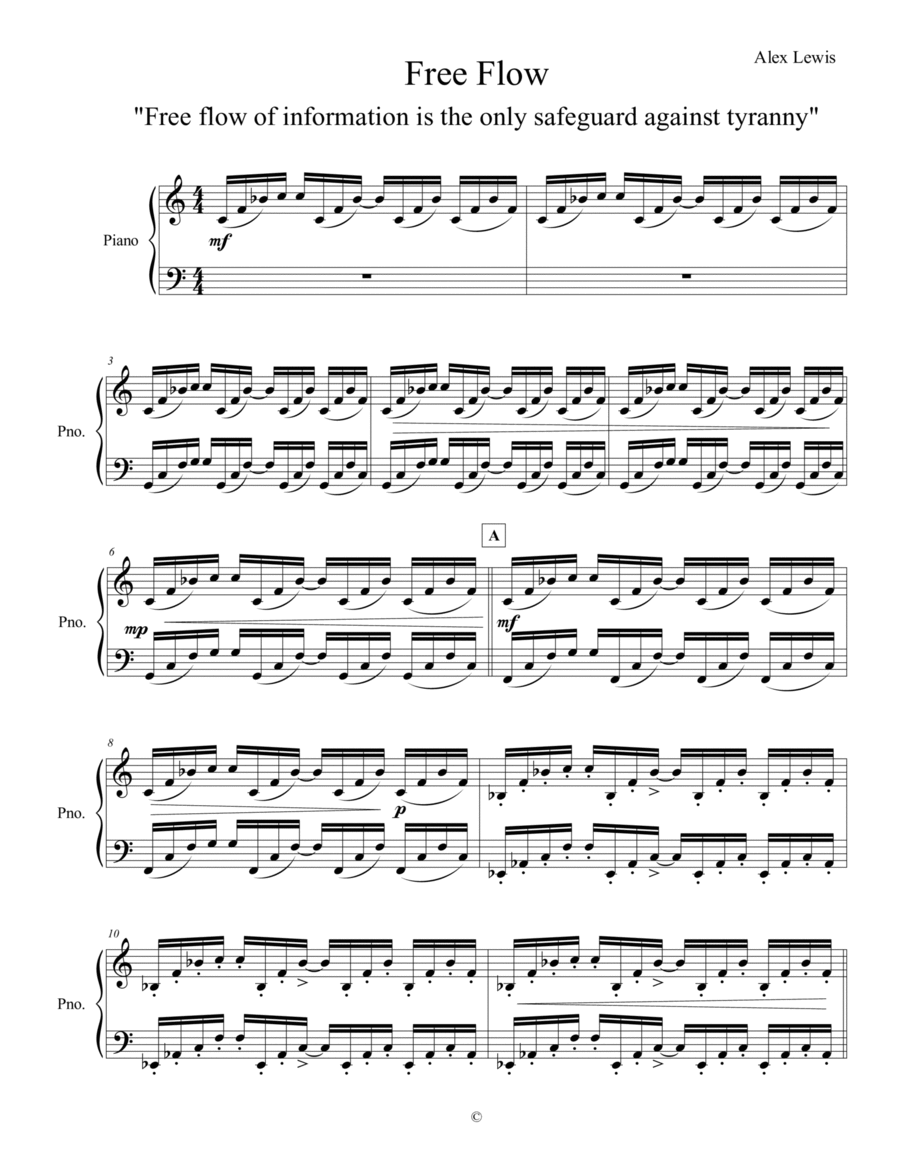 Free Flow Piano Solo scores gallery preview page 1