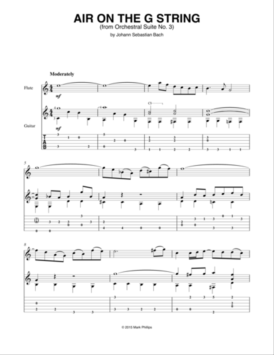 Air on the G String Flute scores gallery preview page 1
