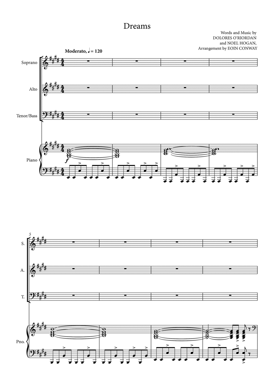Dreams 3-Part scores gallery preview page 1