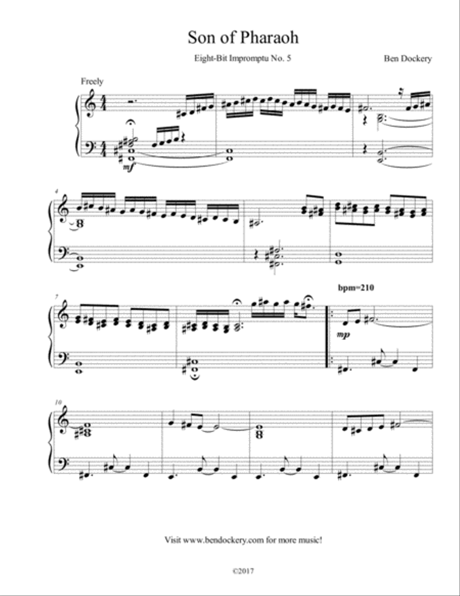 Son of Pharaoh Piano Solo scores gallery preview page 1