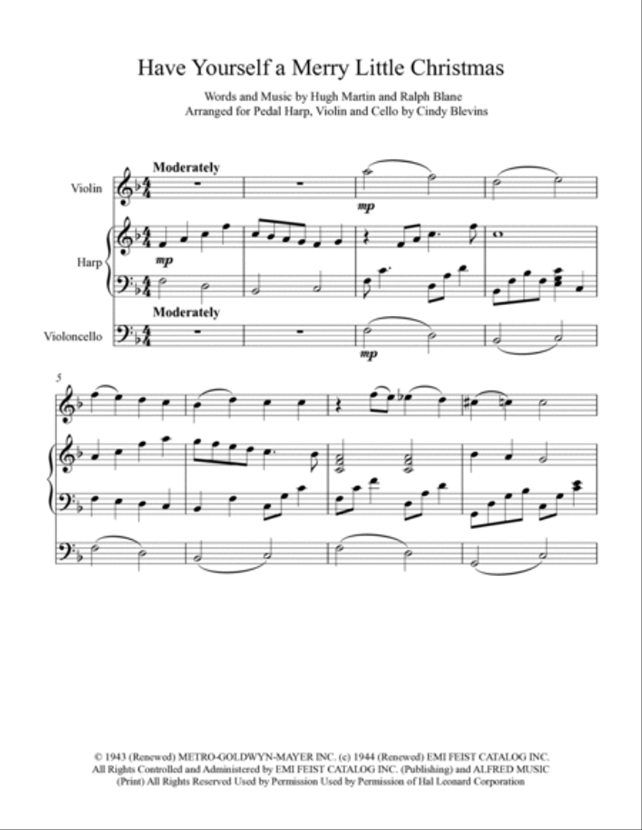 Have Yourself A Merry Little Christmas from MEET ME IN ST. LOUIS Cello scores gallery preview page 2