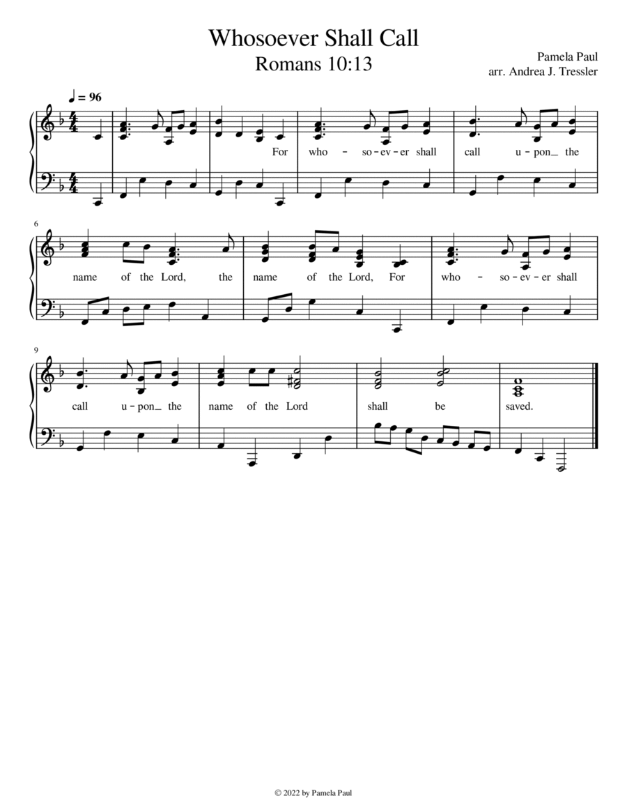 Whosoever Shall Call (Romans 10:13) Voice scores gallery preview page 1