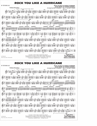 Rock You Like A Hurricane (arr. Conaway/Finger) - Bb Tenor Sax