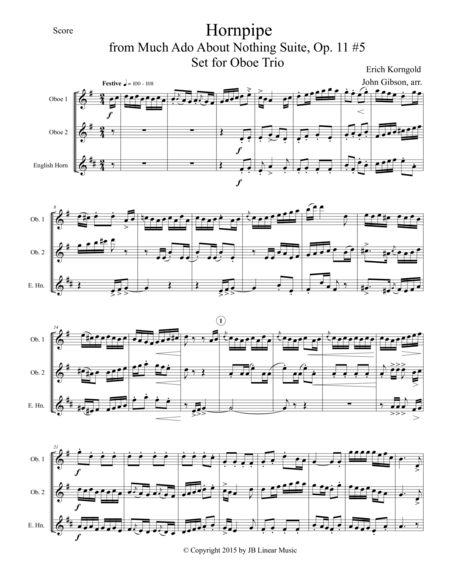 Hornpipe for Oboe and English Horn Trio image number null