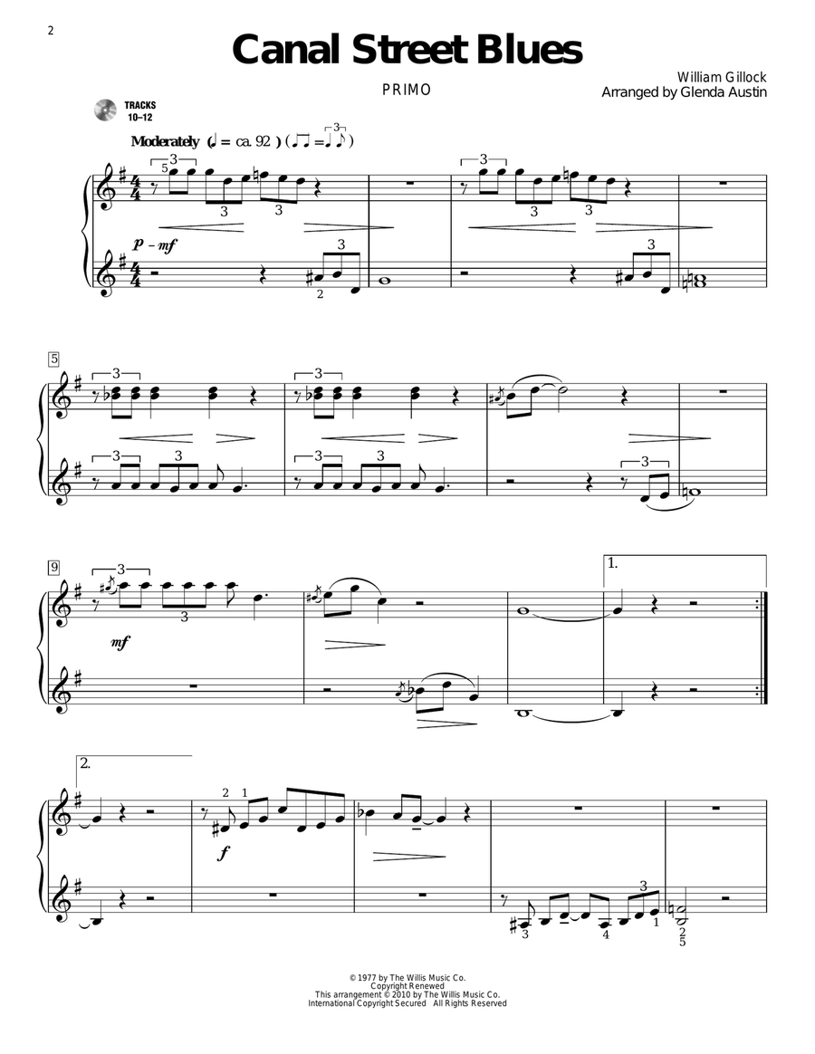 Canal Street Blues Canal Street Blues Piano Duet scores gallery preview page 2