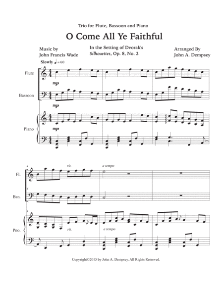 O Come All Ye Faithful (Trio for Flute, Bassoon and Piano) image number null