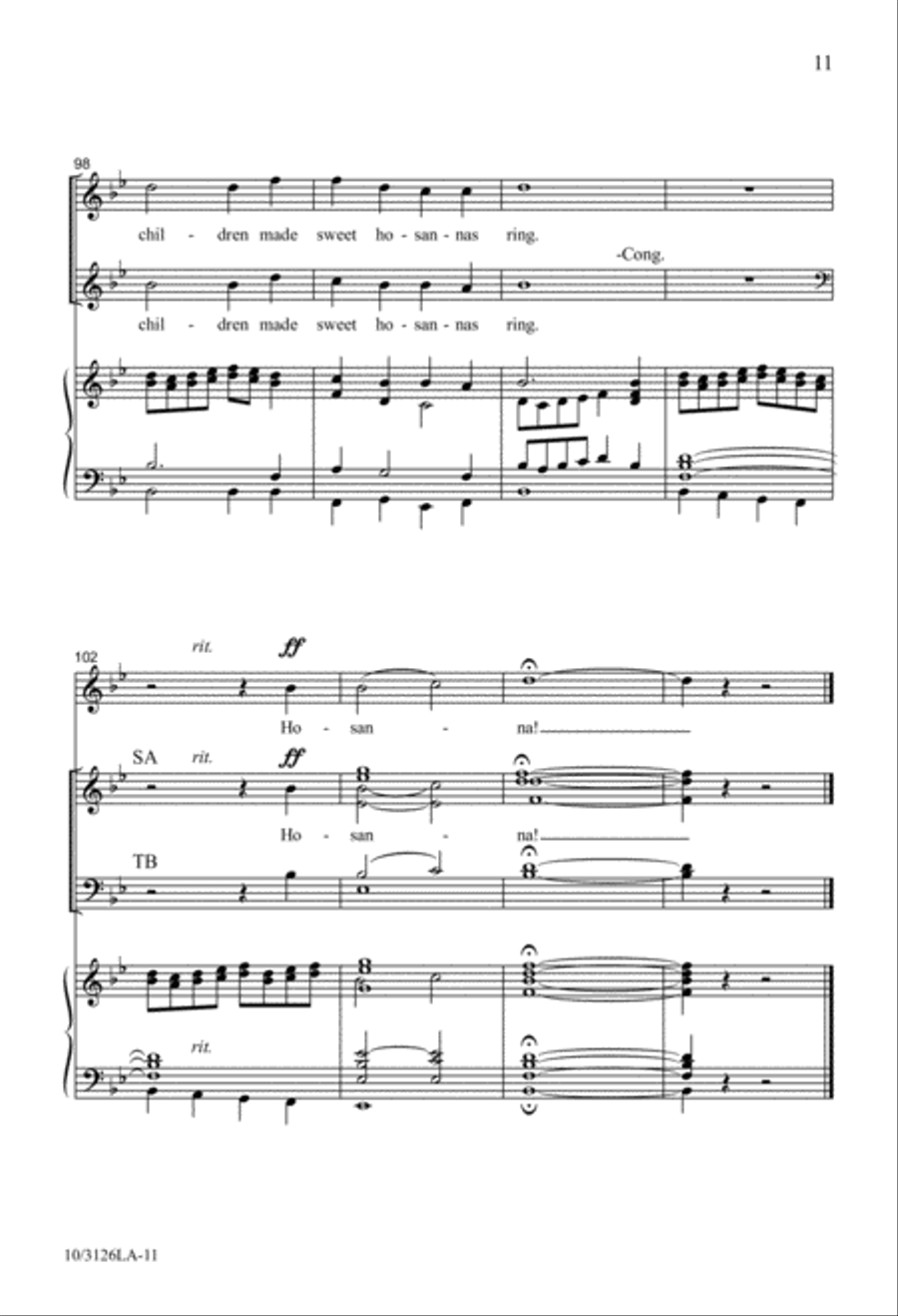 All Glory, Laud , and Honor 4-Part scores gallery preview page 9