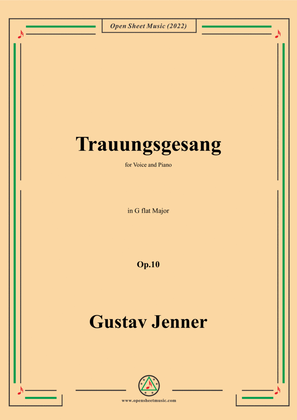Book cover for Jenner-Trauungsgesang,in G flat Major,Op.10