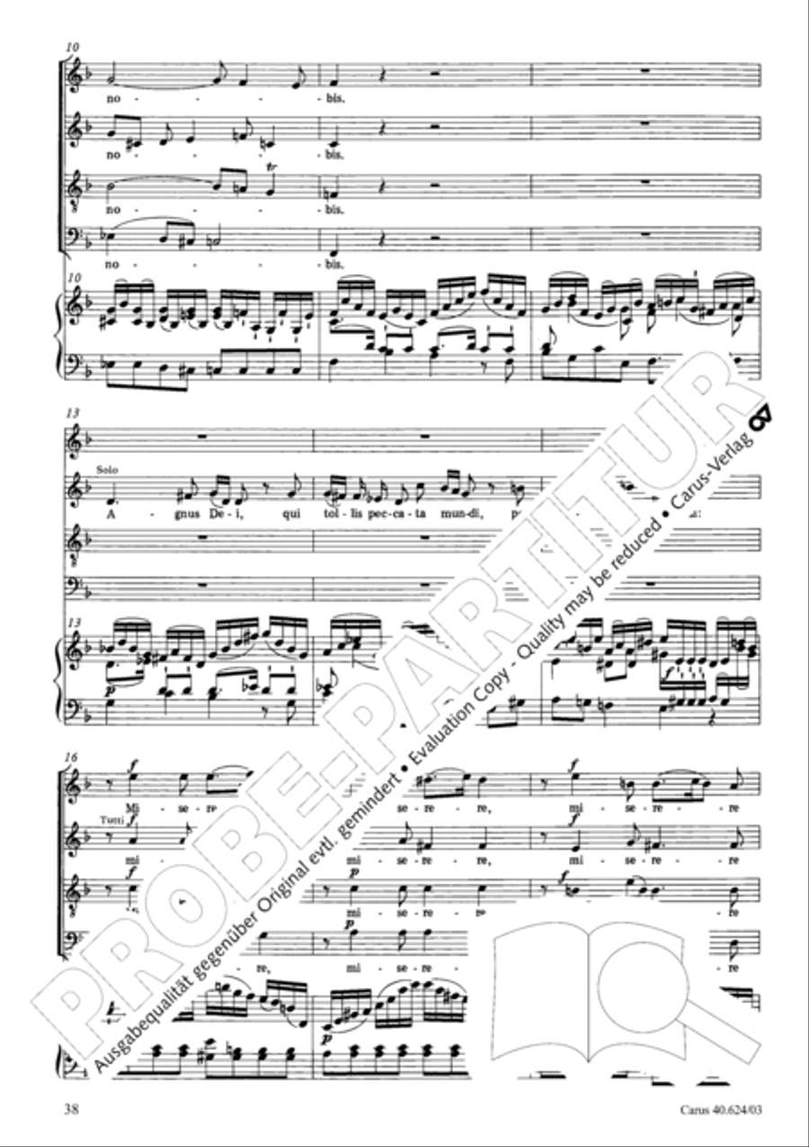 Missa brevis in F major 4-Part scores gallery preview page 39