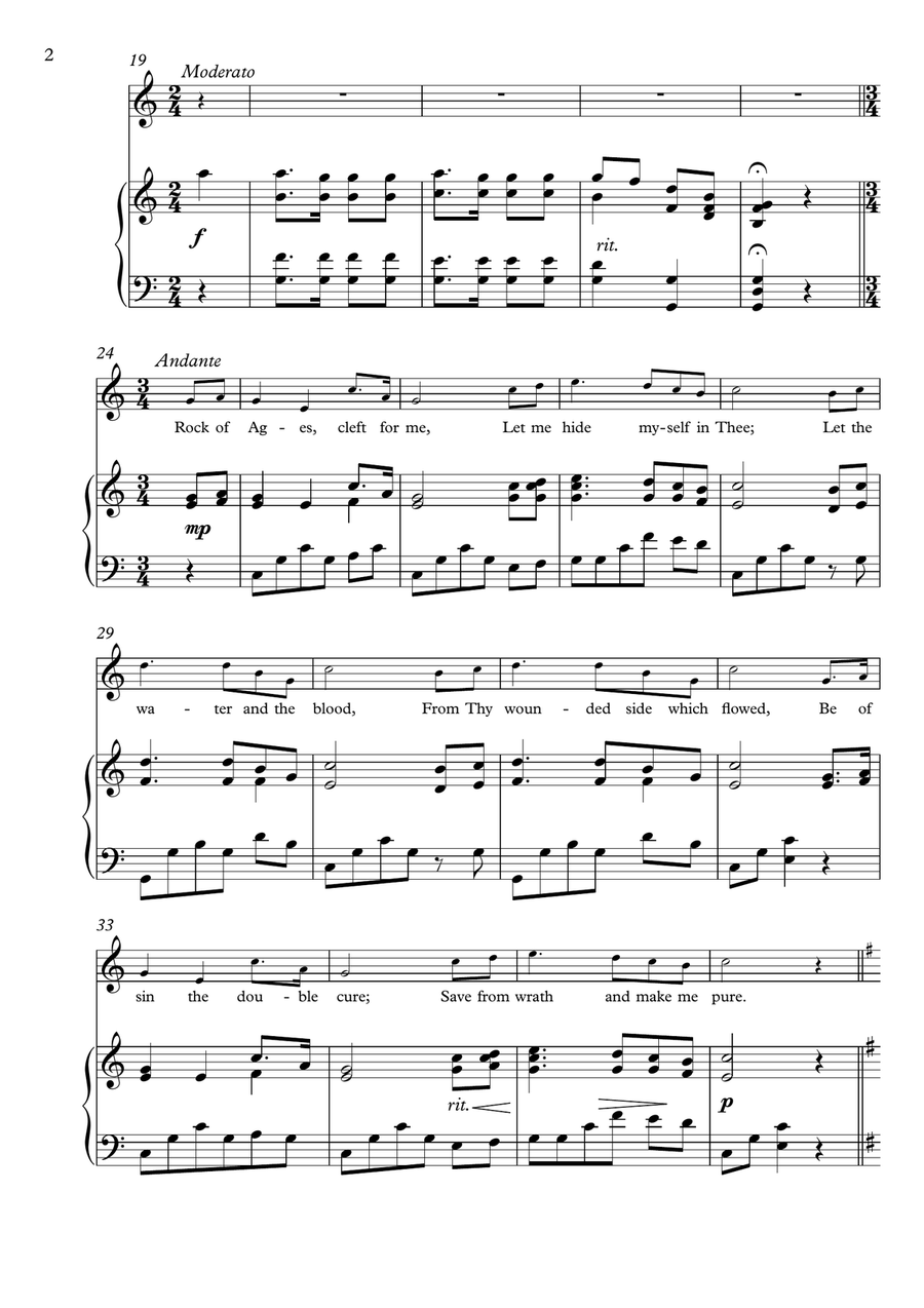 Sacred Song medley for Piano Voice scores gallery preview page 2
