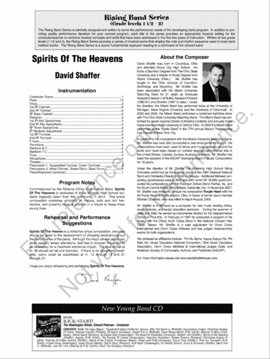 Spirits Of The Heavens Concert Band scores gallery preview page 3
