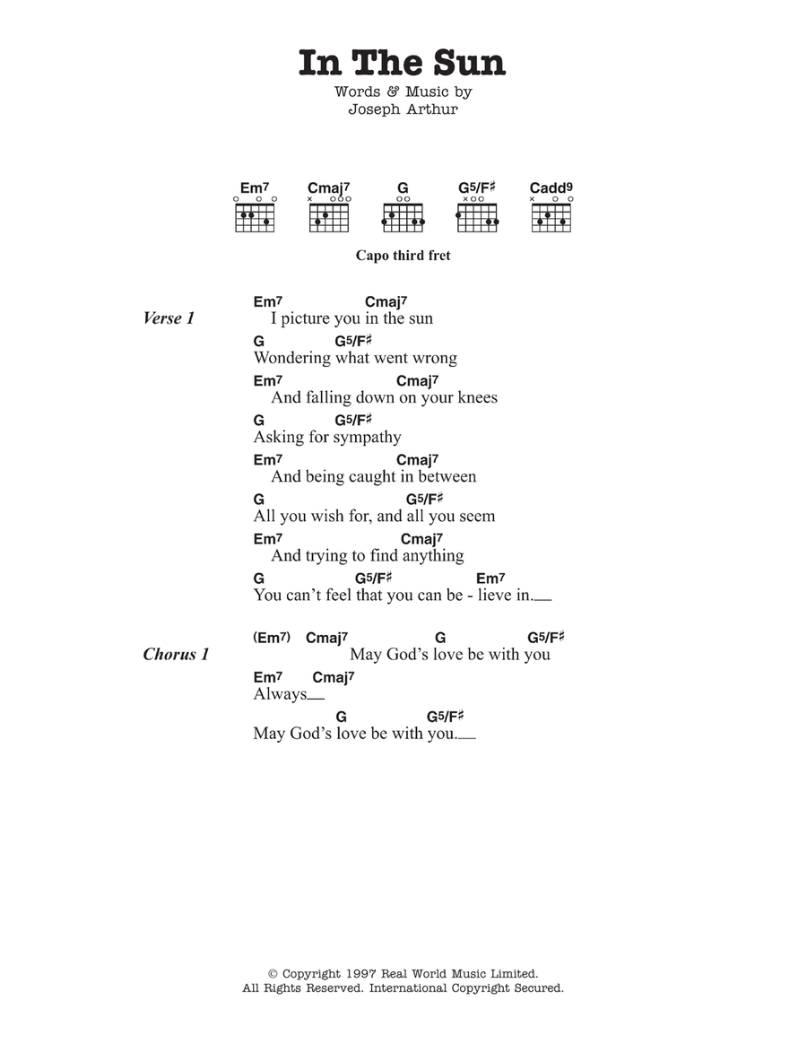 In The Sun Acoustic Guitar scores gallery preview page 1