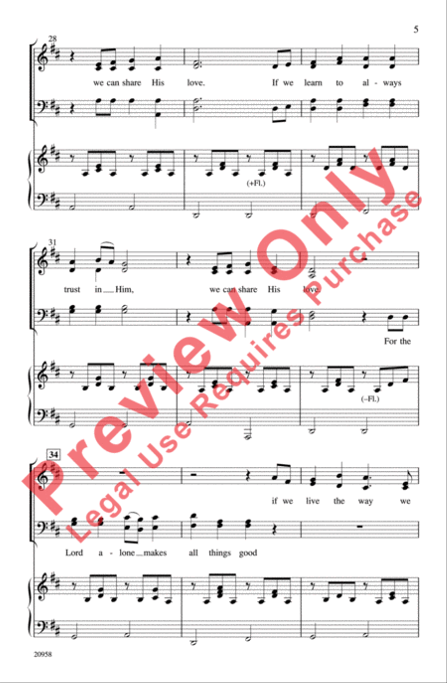 We Can Share His Love We Can Share His Love 4-Part scores gallery preview page 5