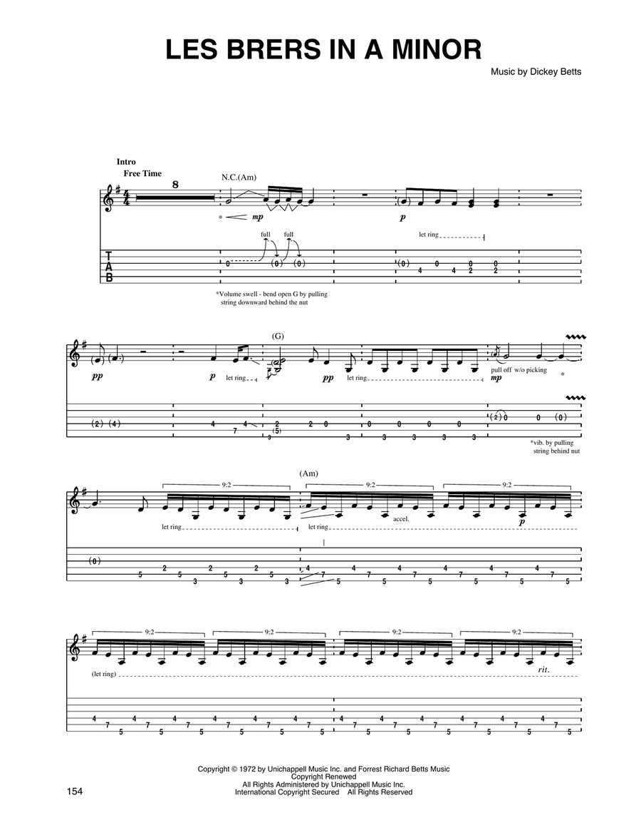 Les Brers In A Minor Acoustic Guitar scores gallery preview page 1