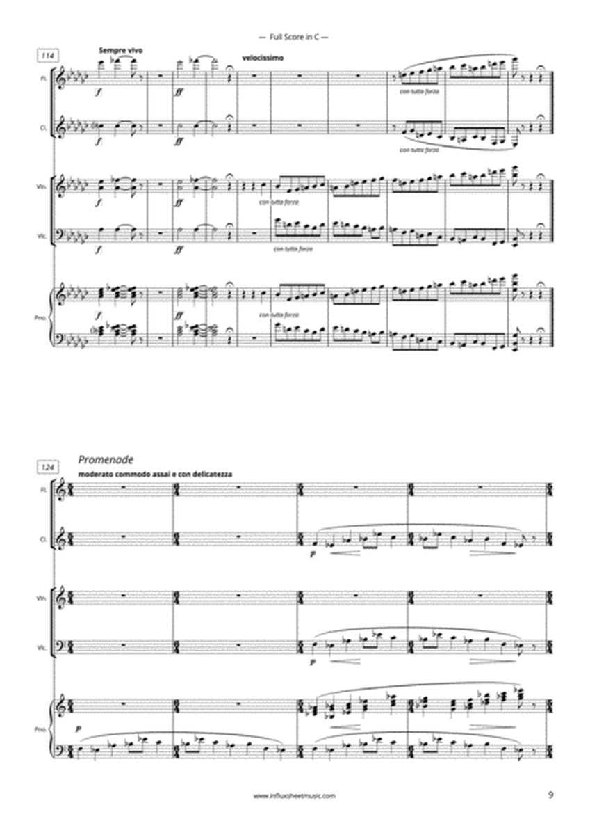 Mussorgsky: Pictures at an Exhibition for Flute, Clarinet, Violin, Cello and Piano (Full Score) image number null