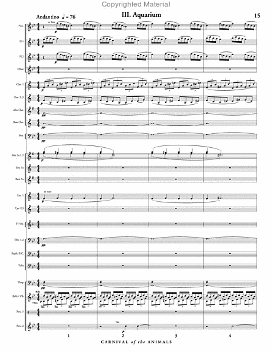 Carnival of the Animals Concert Band scores gallery preview page 16