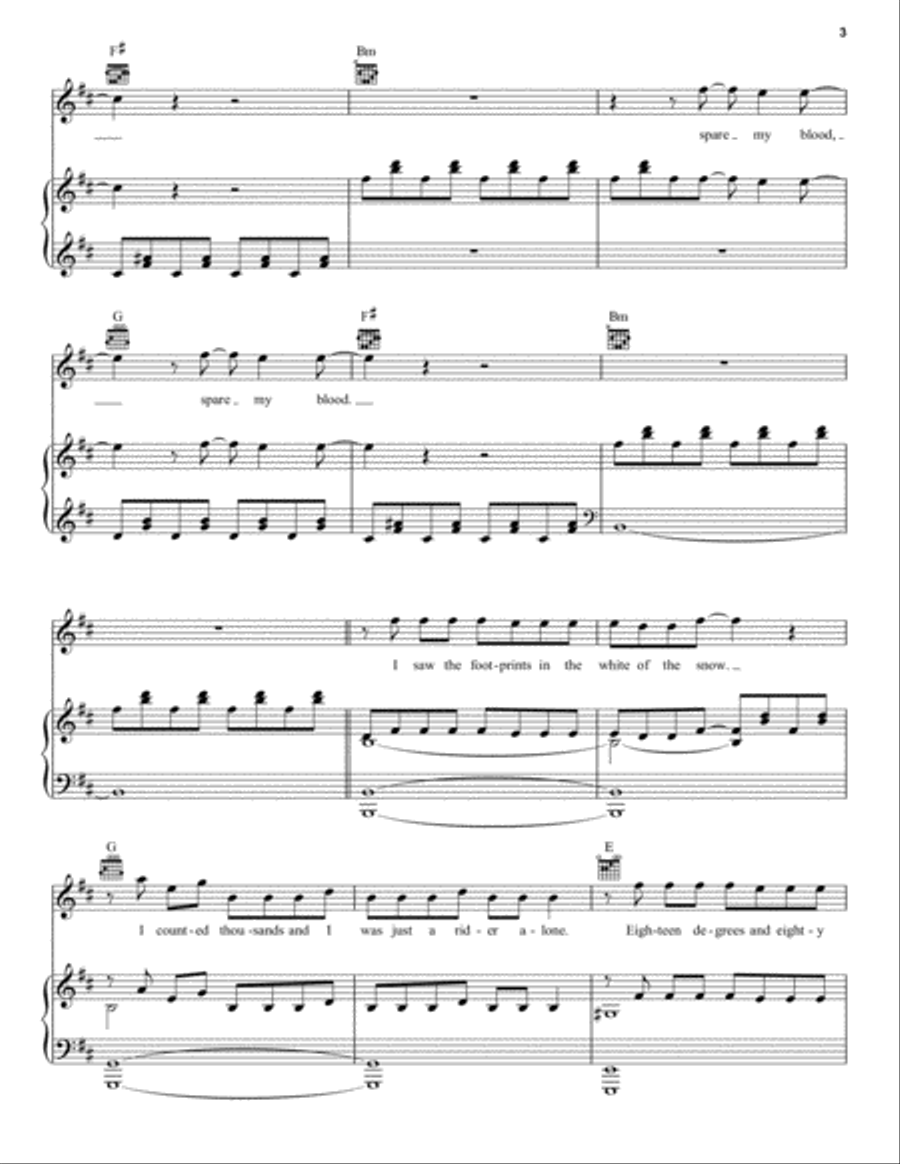 Nightshade (from For the Throne: Music Inspired by Game of Thrones) Piano, Vocal, Guitar scores gallery preview page 3