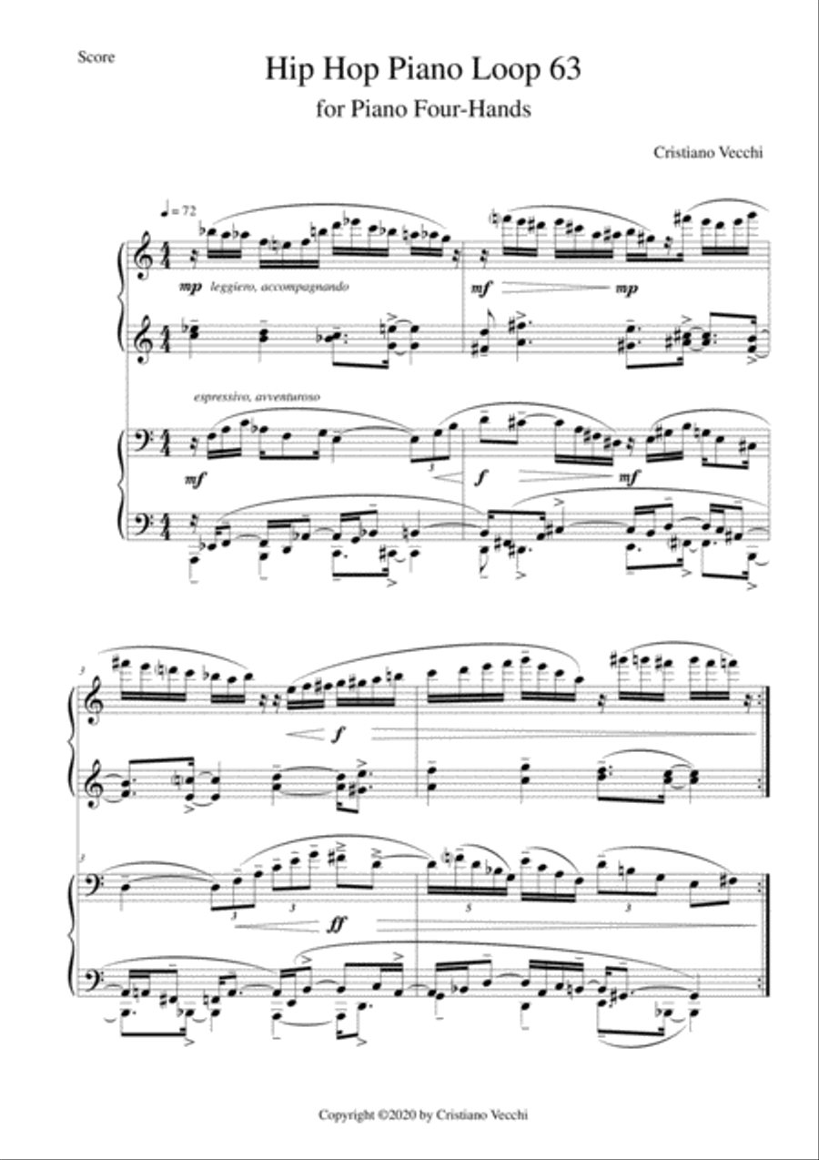 Hip Hop Piano Loop 63 Piano Method scores gallery preview page 1