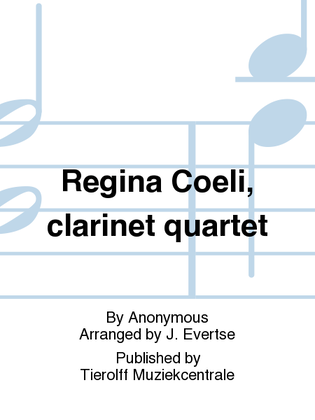 Book cover for Regina Cœli, Clarinet Quartet