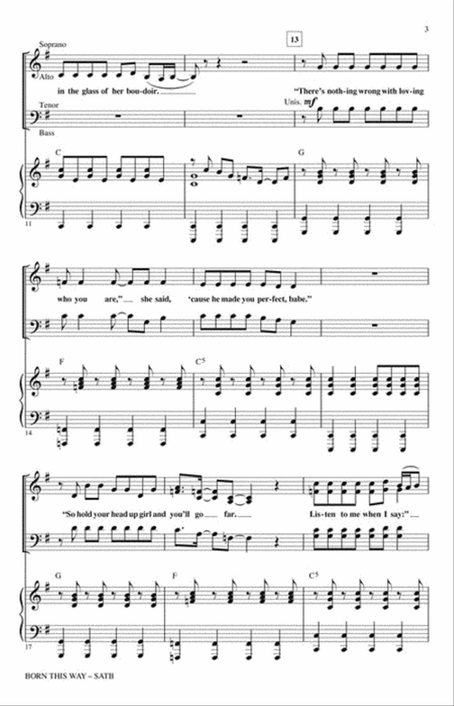 Born This Way 4-Part scores gallery preview page 3