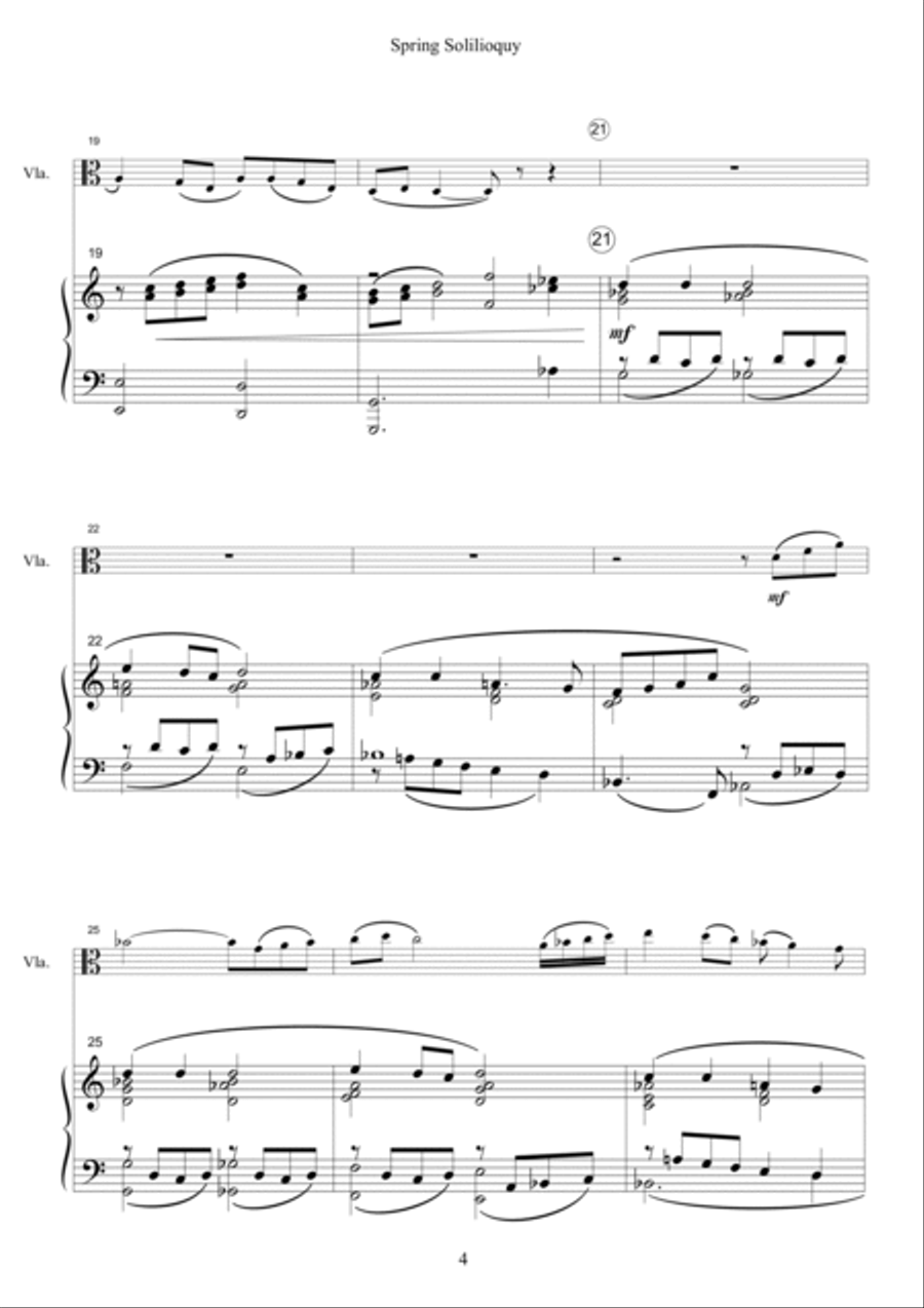 Spring Soliloquy - Viola Viola scores gallery preview page 4