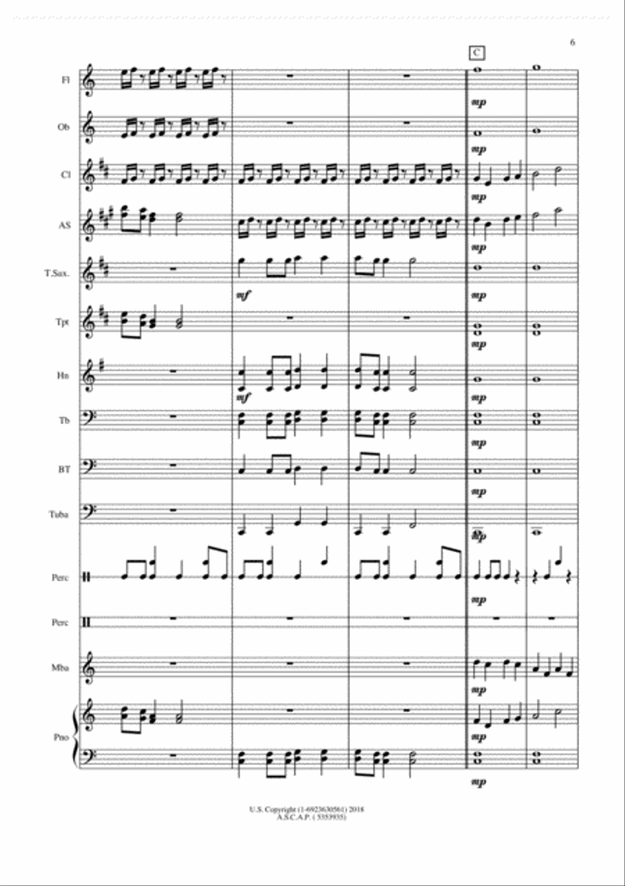 Morning Sun: Asian Folk Song Concert Band scores gallery preview page 6