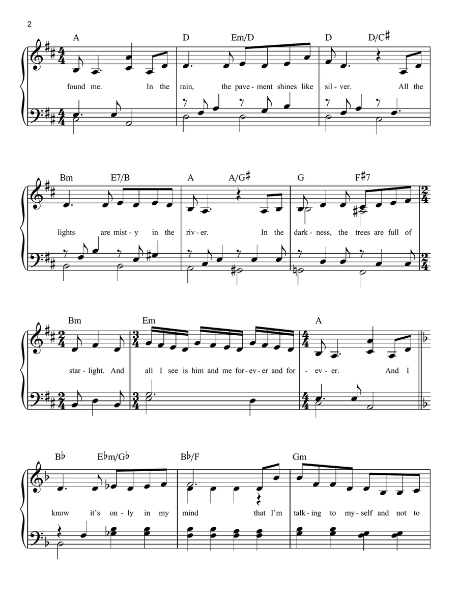 On My Own Easy Piano scores gallery preview page 2