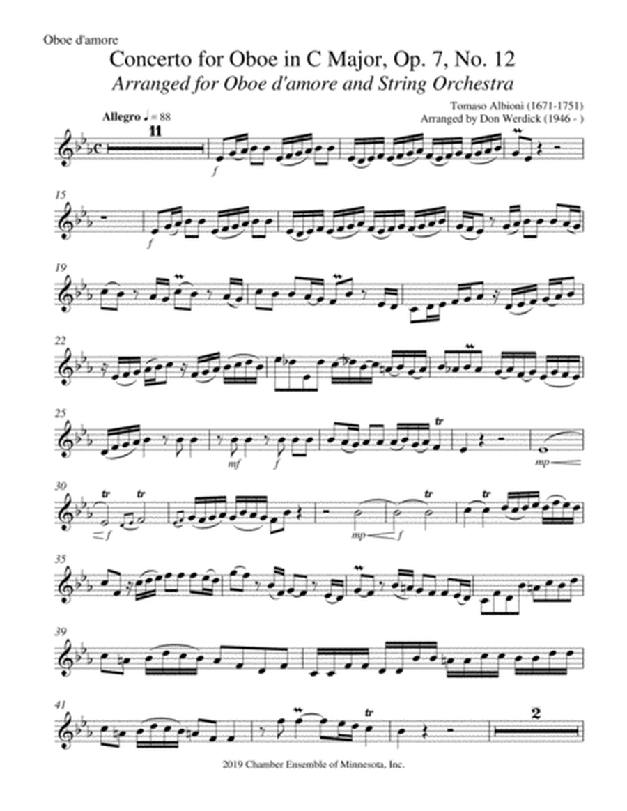 Concerto for Oboe d’amore in C Major, Op. 7 No. 12