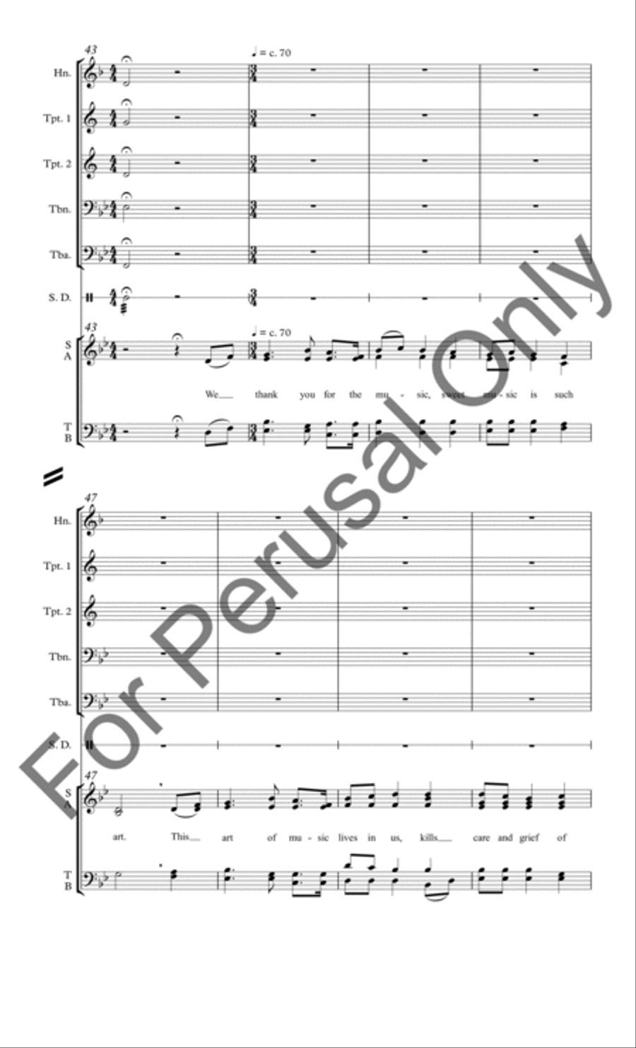 We Thank You for the Music (Brass Score/Parts) Choir scores gallery preview page 8