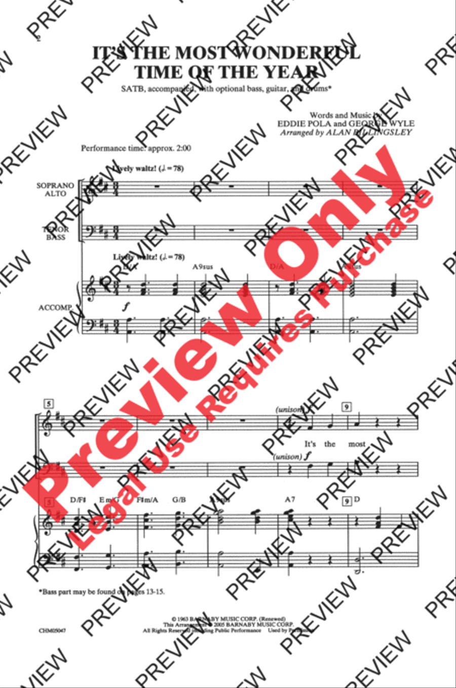 It's the Most Wonderful Time of the Year 4-Part scores gallery preview page 2