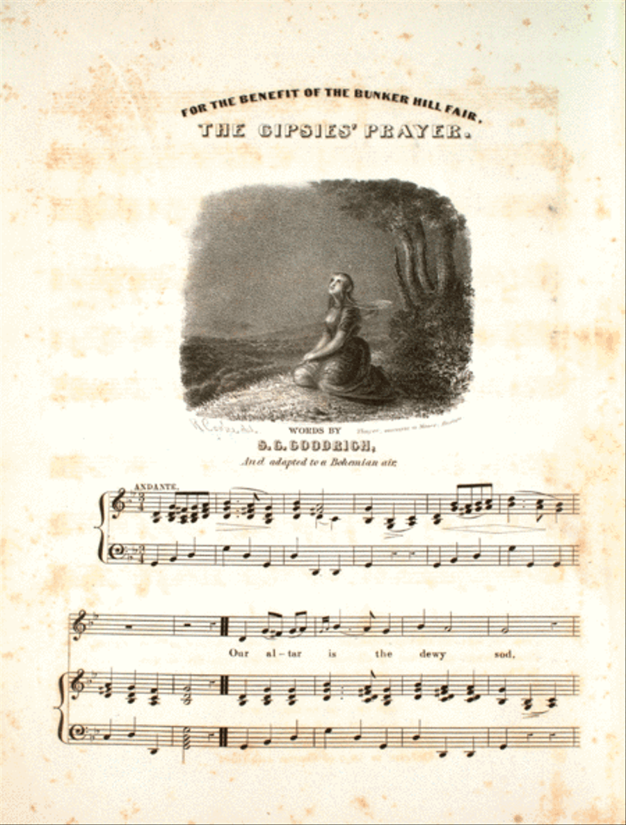 The Gipsies' Prayer. For the Benefit of the Bunker Hill Fair Voice scores gallery preview page 1