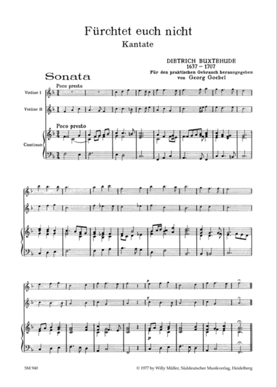 Fürchtet euch nicht BuxWv 30 4-Part scores gallery preview page 2