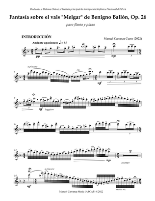 Fantasía sobre el vals "Melgar" de Benigno Ballón, Op. 26