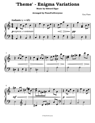 'Theme' from Enigma Variations - Elgar (Easy Piano)